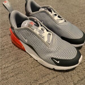 Nike Kid’s Air Max 270 Mesh Sneakers - Grey/Orange
